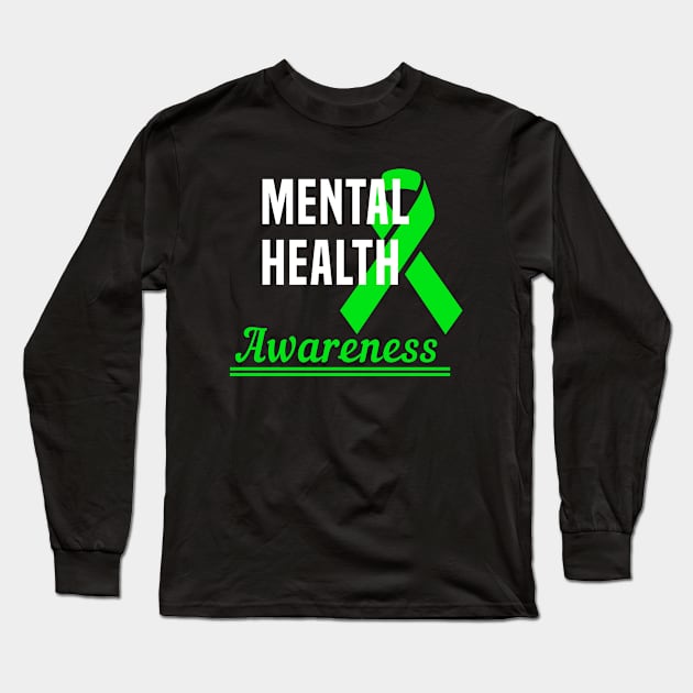 Mental Health Awareness Long Sleeve T-Shirt by Color Fluffy